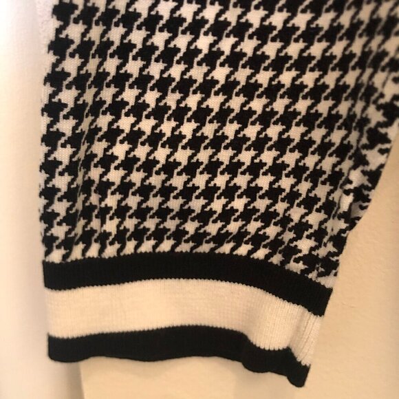 Talbots black/white houndstooth-print cardigan sz 3XP - Picture 5 of 8